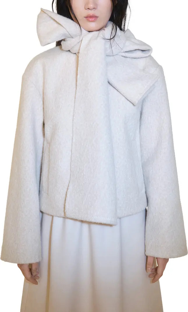 MANGO Jacket with Removable Scarf | Nordstrom | Nordstrom