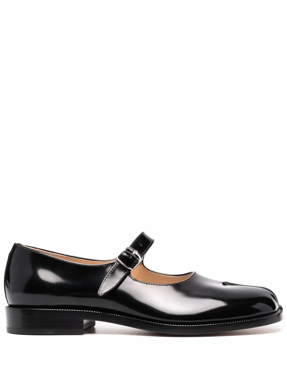 Maison Margiela Tabi Leather Mary-Jane Shoes - Farfetch | Farfetch Global