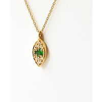 Tsavorite Pendant, Diamond Evil Eye Necklace, Tiny Necklace, Layering Graduation Gift, Greek Jewelry | Etsy (US)