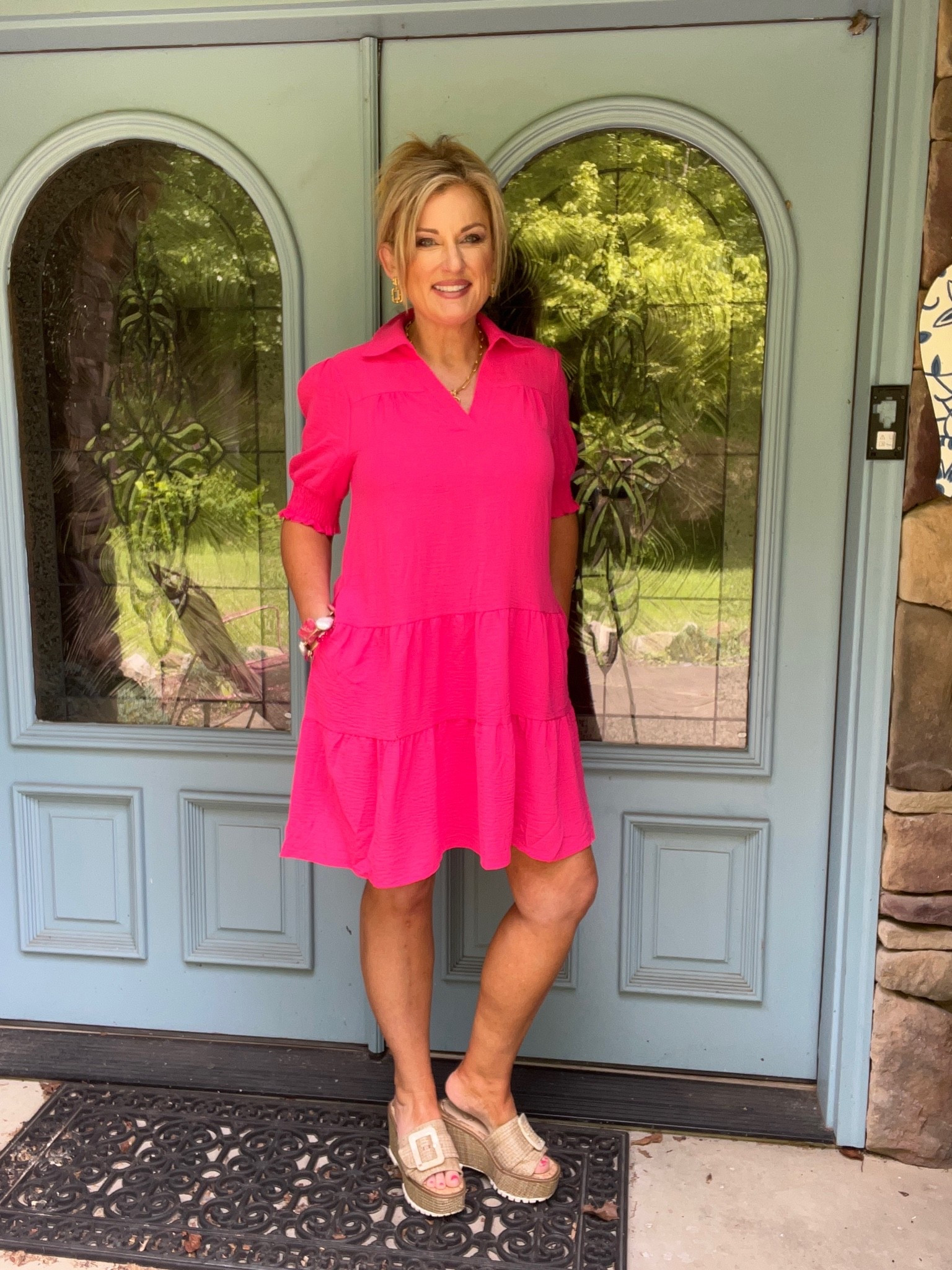 Summer dress, roomy fit, pockets, work appropriate length.

#LTKootd #LTKOver40 #LTKMidsize