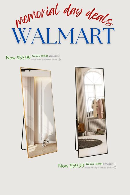 Wide and full length mirror on sale this weekend at Walmart 