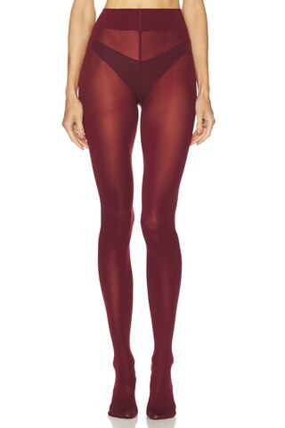 Velvet De Luxe 66 Tights in Midnight Red | Revolve Clothing (Global)