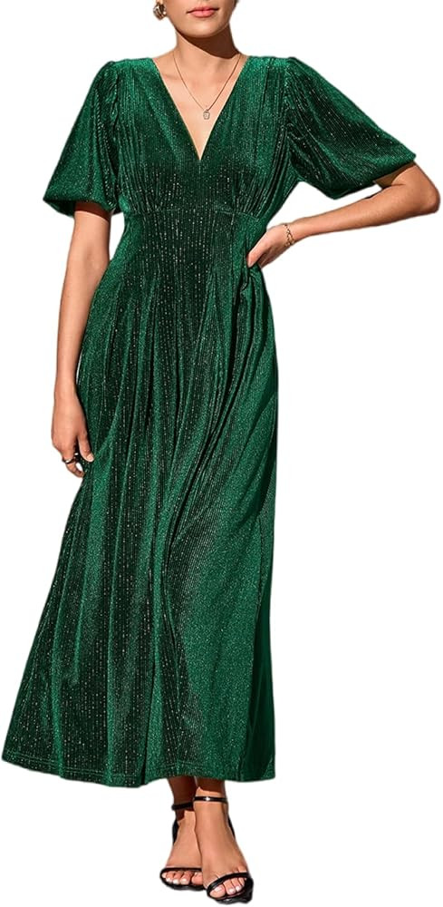 Women's Velvet Maxi Dress Formal Dresses for Wedding Guest Dress | Amazon (US)