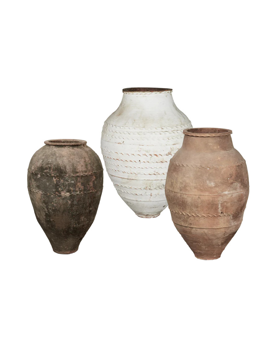 Olive Ateliers Vintage Turkish Olive Jar - Assorted - Pots, Pottery, and Planters | Olive Ateliers