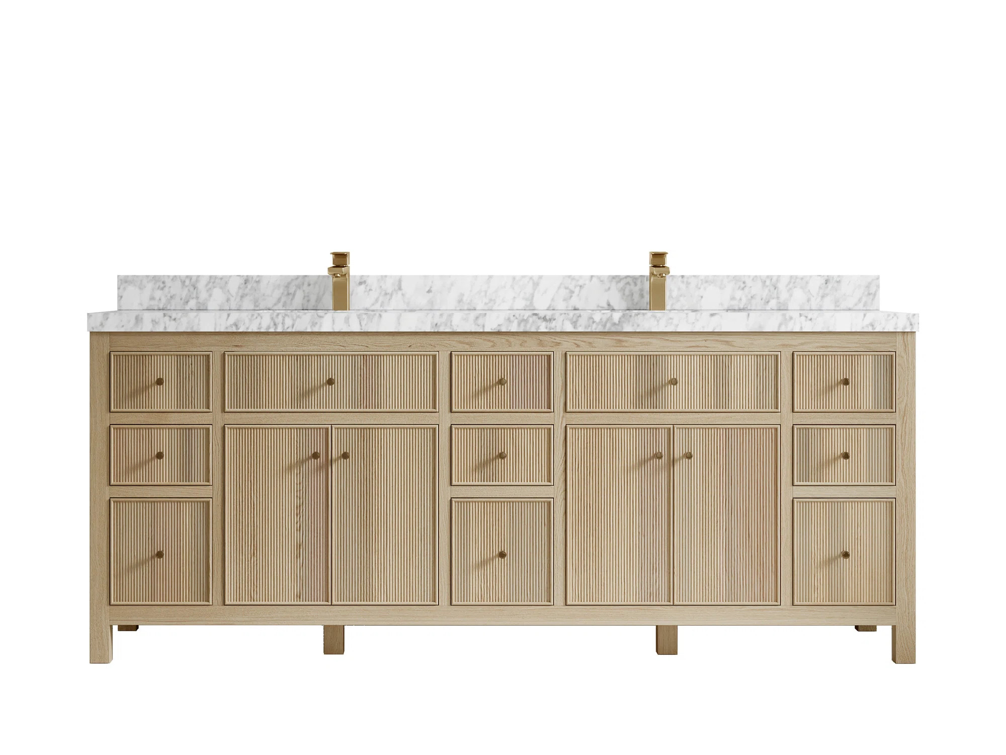 84'' Double Bathroom Vanity with Quartz Top | Wayfair North America