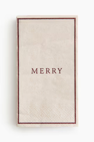 H & M - 15-Pack Rectangular Paper Napkins - Beige | H&M (US + CA)