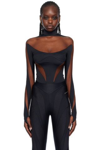 Black Illusion Bodysuit | SSENSE