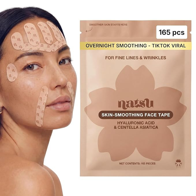 Anti Wrinkle Face Tape – Overnight Japanese Kinesiology Patches with Hyaluronic Acid & Centella... | Amazon (US)