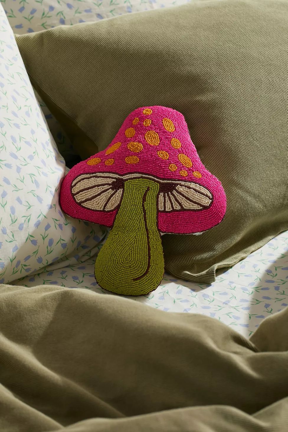 Beaded Mushroom Throw Pillow | Urban Outfitters (US and RoW)