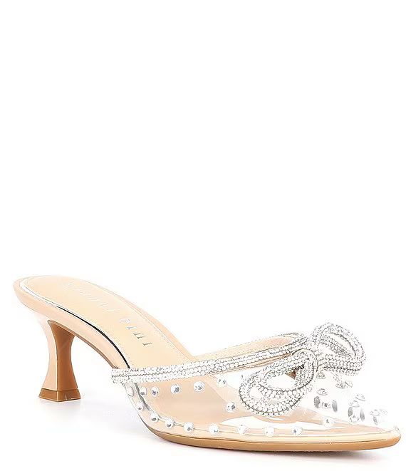 Gianni Bini Kamilla Clear Sparkle Bow Kitten Heels | Dillard's | Dillard's