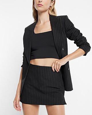 Super High Waisted Pinstripe Mini Skort | Express
