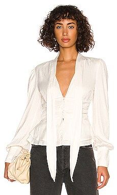 Bardot Tie Blouse in Ivory from Revolve.com | Revolve Clothing (Global)