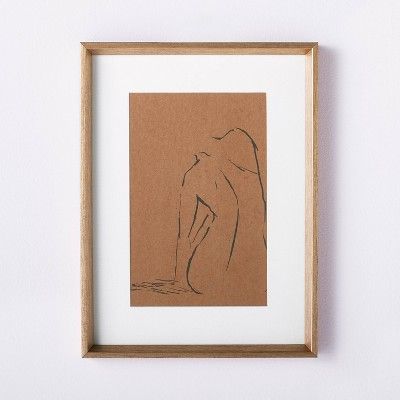 12&#34; x 16&#34; Woman Figural Sketch Framed Wall Art Tan - Threshold&#8482; designed with Studi... | Target