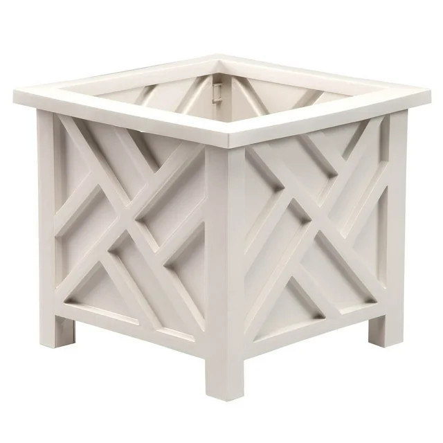Chippendale 14.75" sq. x 13.25" H Planter Box - White | Walmart (US)