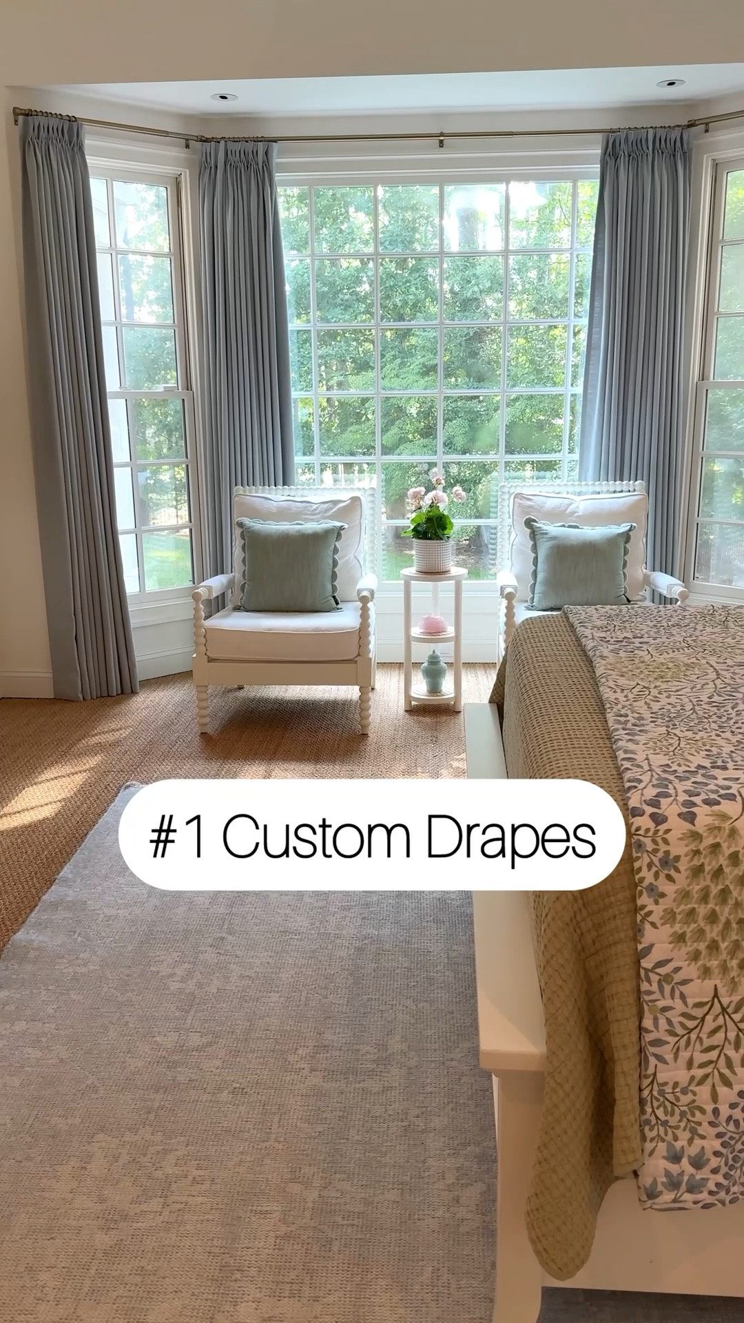 #twopageshome @twopagescurtains custom drapes in winter sky color