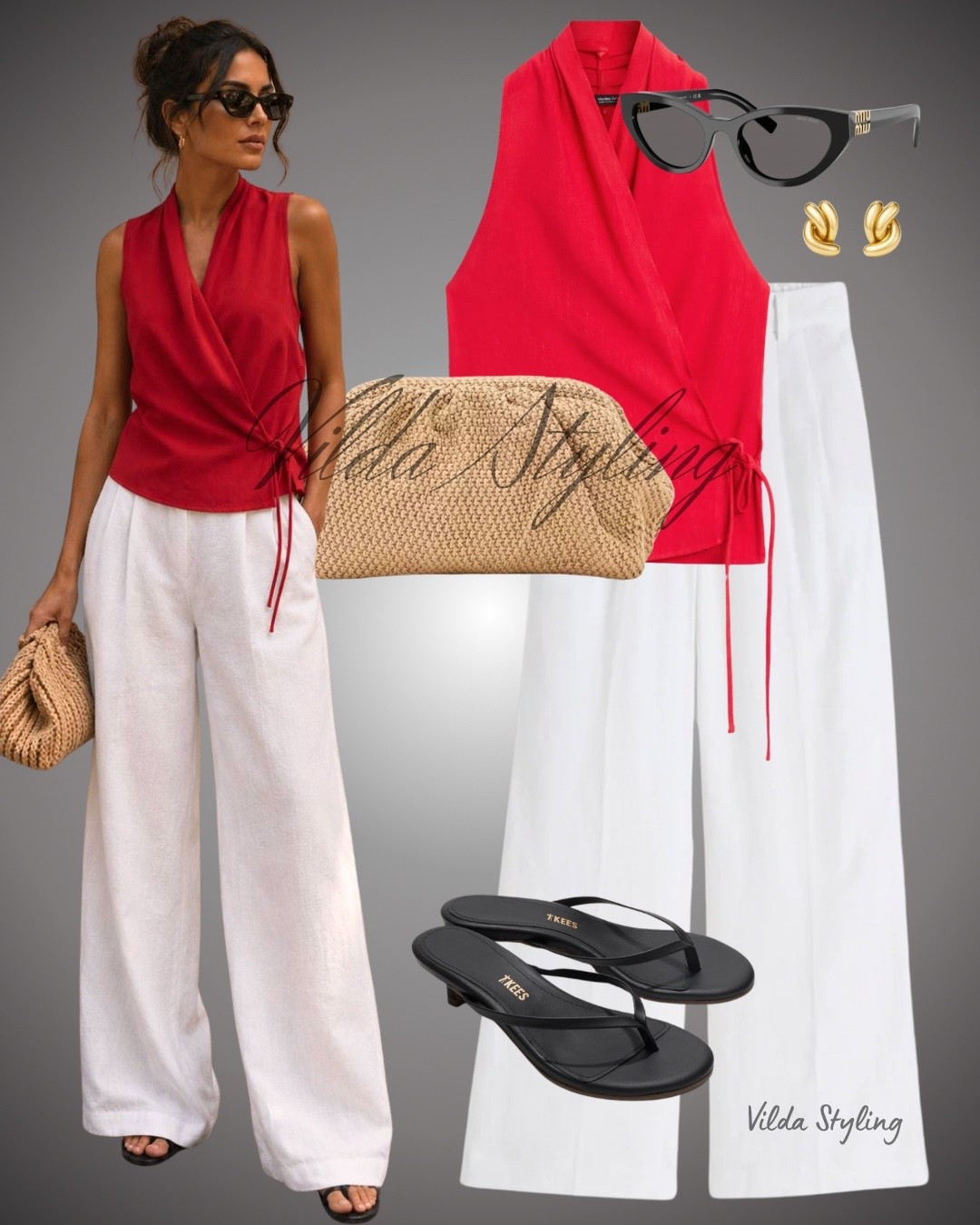 Classic white linen meets a bold red top for the ultimate statement outfit. ✨❤️

#LTKsummer #LTKeurope #LTKstyletip