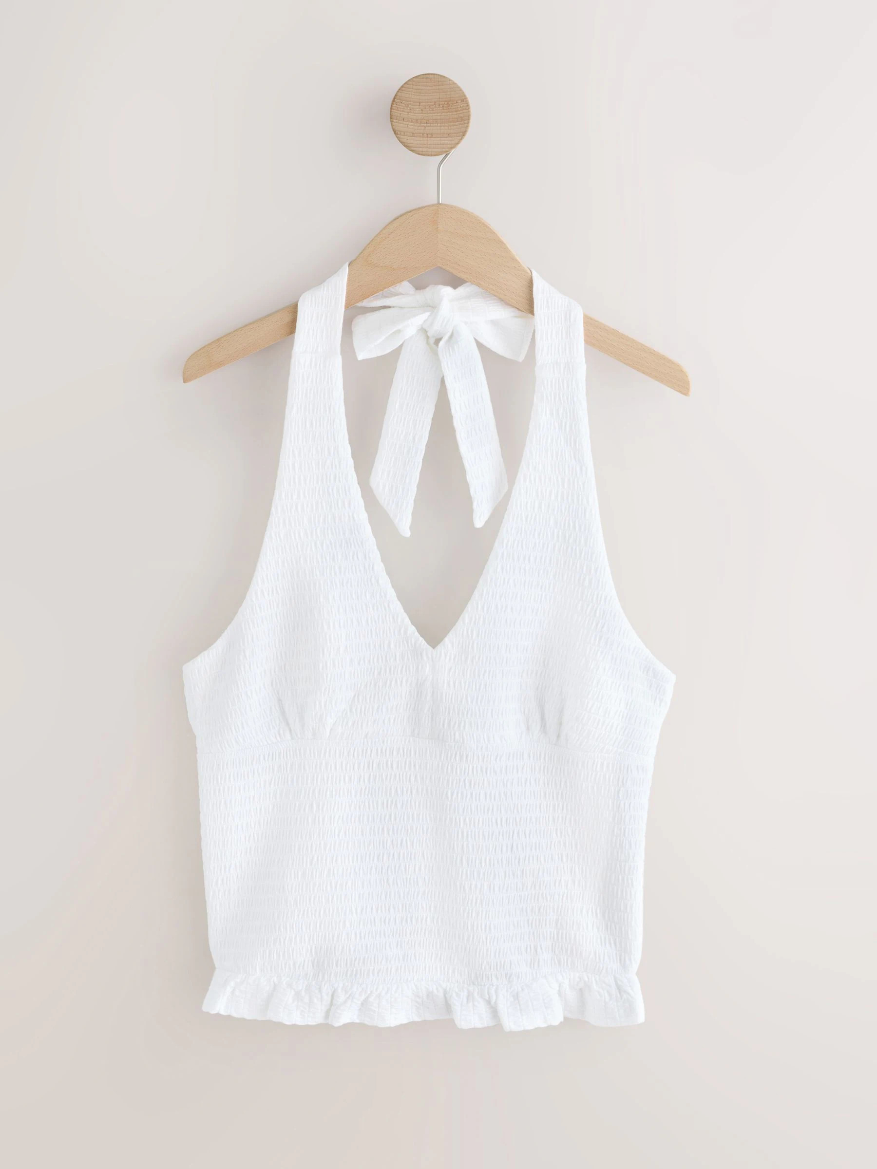 Next White Halter Neck Sleeveless Top | Next US