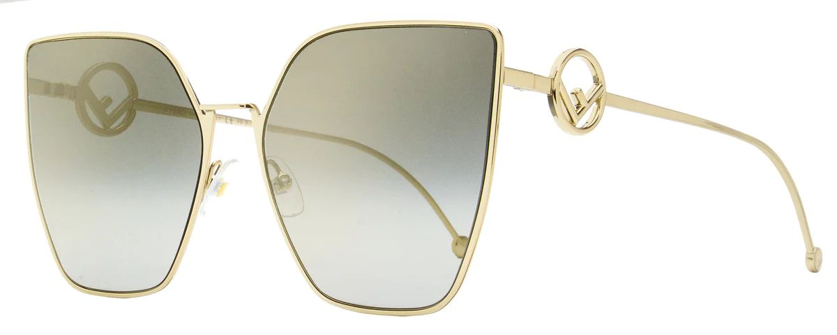 Fendi Women's Square Sunglasses FF0323S FT3FQ Gold 63mm | Shop Premium Outlets