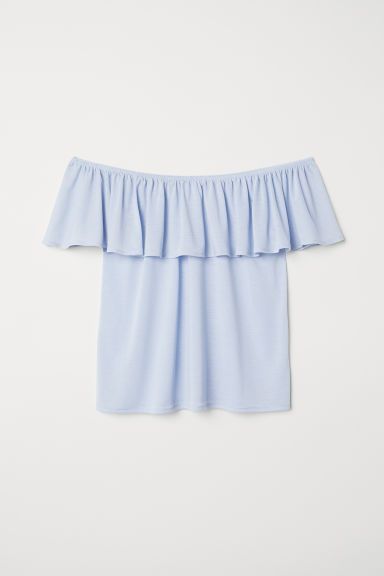 H & M - Short-sleeved Top - Blue | H&M (US)