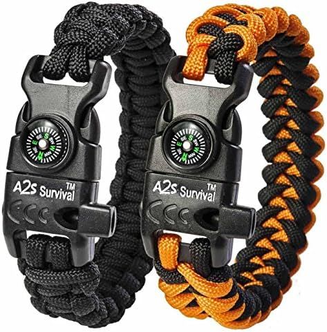 Paracord Bracelet K2-Peak – Survival Bracelets with Embedded Compass, Fire Starter, Emergency K... | Amazon (US)