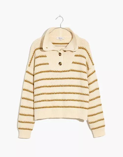 Canby Button Mockneck Sweater in Stripe | Madewell
