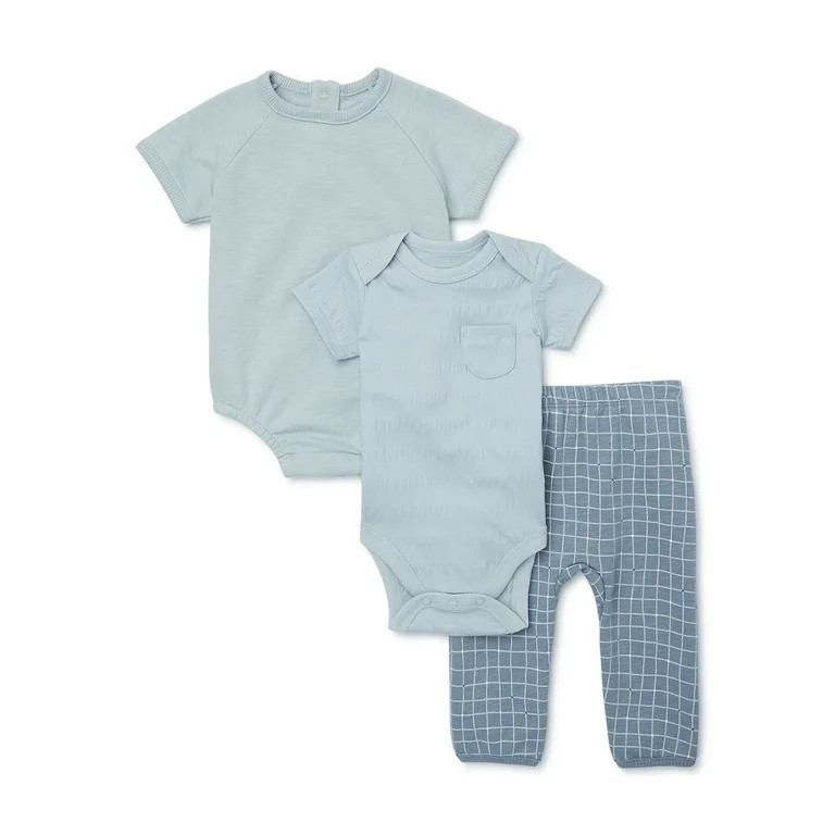 easy-peasy Baby Bodysuits and Jogger Outfit Set, 3-Piece, Sizes 0-24 Months | Walmart (US)