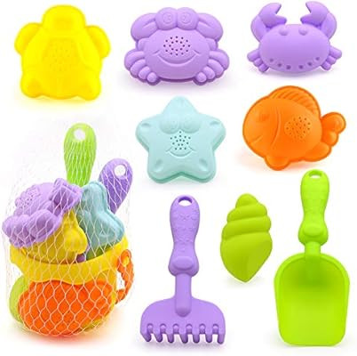 3 otters Beach Toys Set, Baby Beach Toys Baby Bath Toys Beach Shovels RakesTool Kit Sand Bucket B... | Amazon (US)
