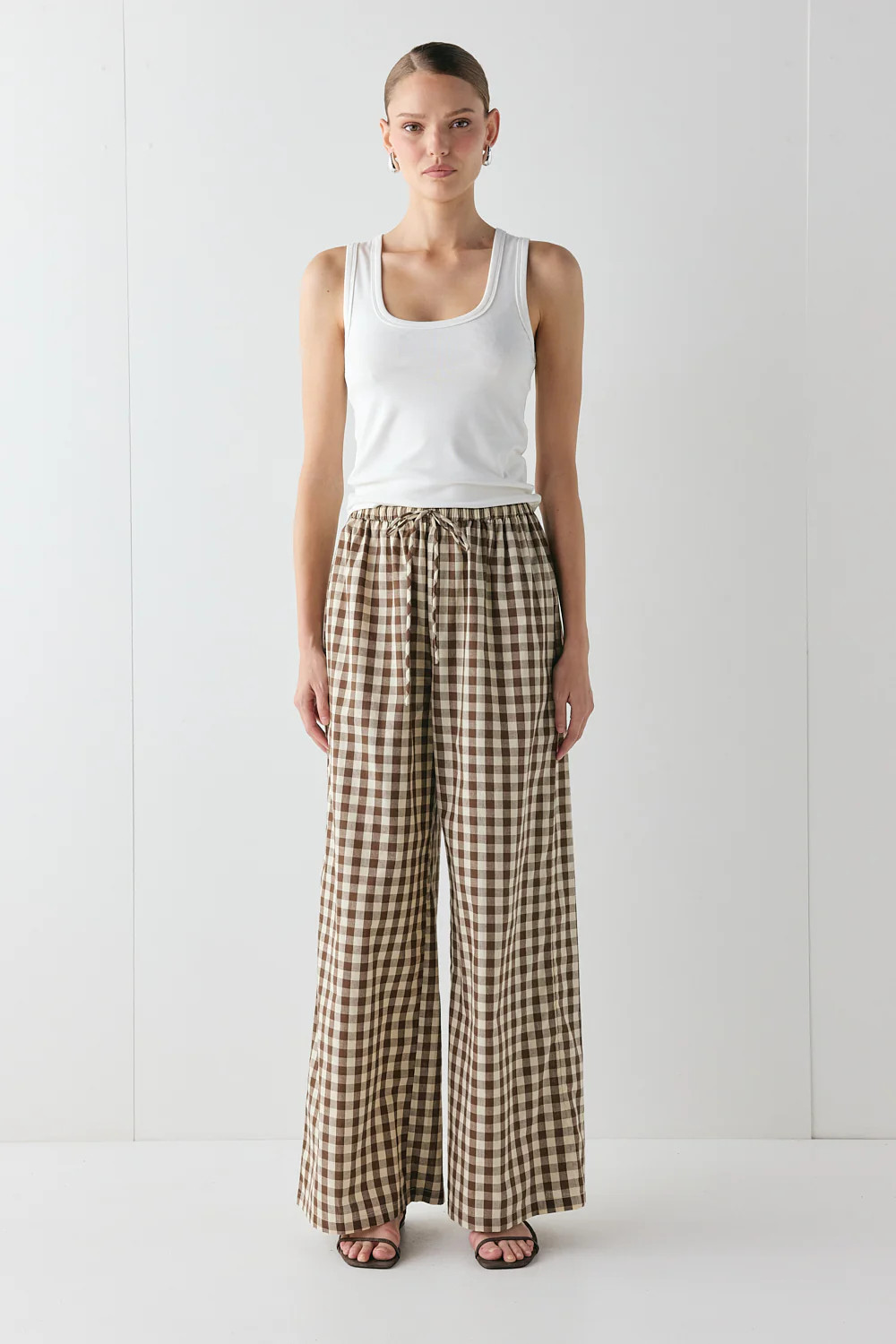 Raya Pants Brown Check | VRG Grl