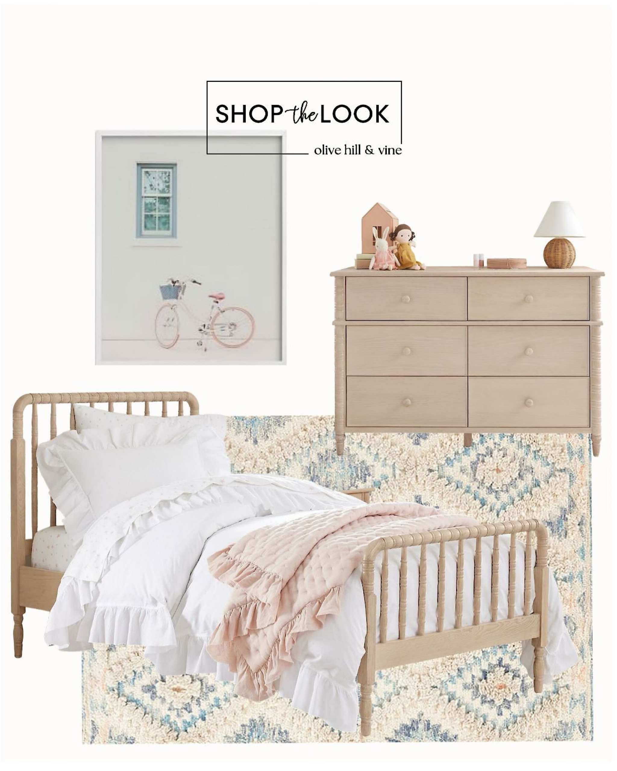 Step into a world where classic meets cute! This charming bedroom design, featuring natural wood furniture with spindle details and playful pops of color, is just a click away. Shop these handpicked pieces to effortlessly bring the look home. 

#LTKHome #LTKKids #LTKFamily
