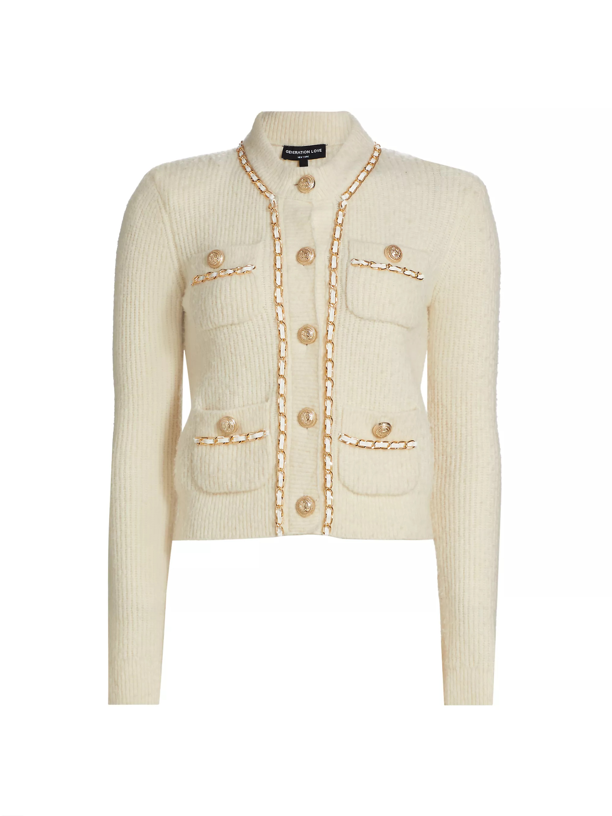 Selma Chain-Trim Cardigan | Saks Fifth Avenue