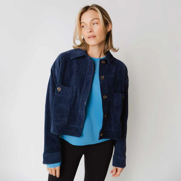 Corduroy Navy Button-Up | Albion Fit