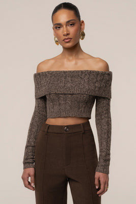 Brown Off Duty Sweater Top | JLUXLABEL US