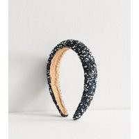 Navy Bead Embellished Padded Headband New Look | New Look (UK)