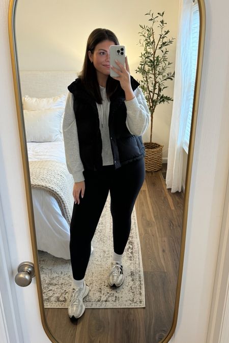 Sizing:
Lulu Puffer Vest - size 10
Sweatshirt - size Large
Leggings - size Large tall (tts & I am 5’10)
Sneakers - tts 

#LTKmidsize #LTKstyletip #LTKSeasonal