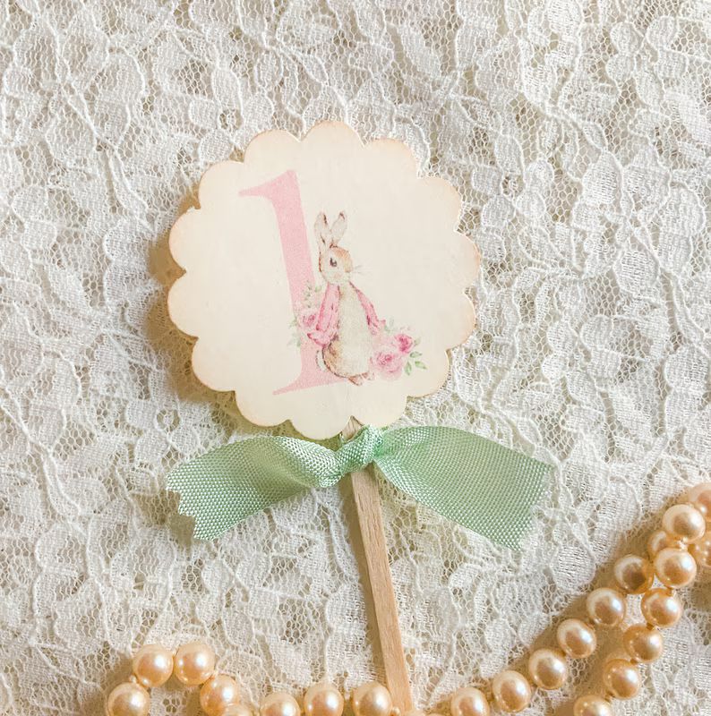 Flopsy Peter Rabbit Numbers Cupcake Topper Pink Peter Rabbit Cupcake Pick Toppers Labels-beatrix ... | Etsy (US)