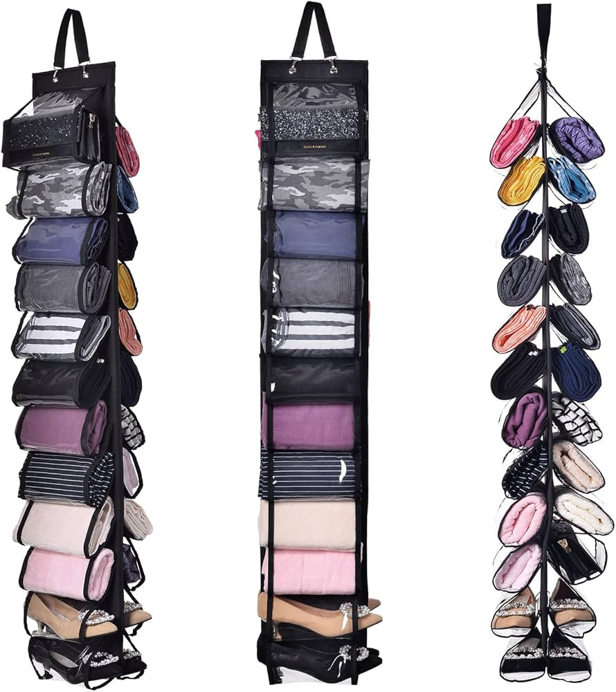 Innvix Yoga Legging Storage Organizer-Space Saving Clothes Closets Roll Holder, Hanging Organizer... | Amazon (US)
