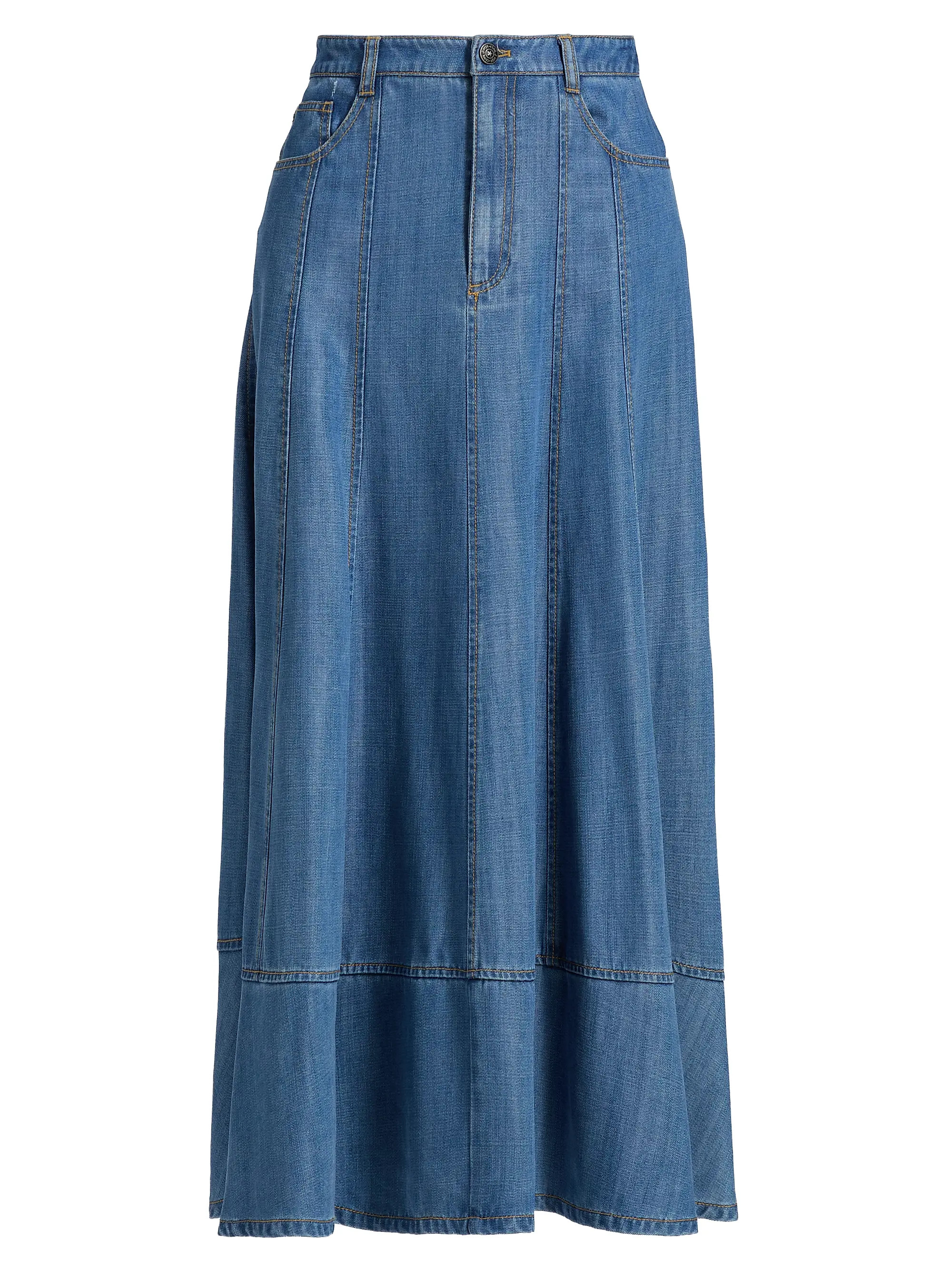 Cinq à Sept Mathilde Denim Maxi Skirt | Saks Fifth Avenue | Saks Fifth Avenue