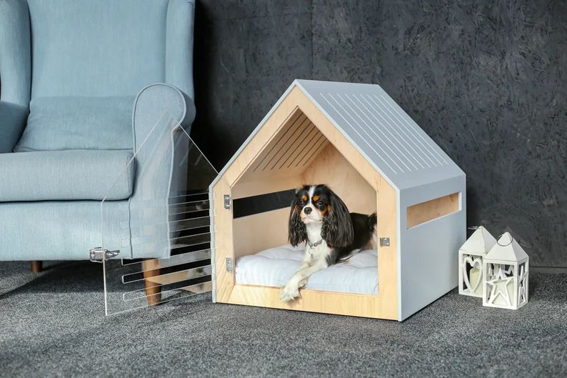 Modern dog and cat house with acrylic door PetSo. Dog bed, cat bed, dog and cat furniture, indoor... | Etsy (AU)