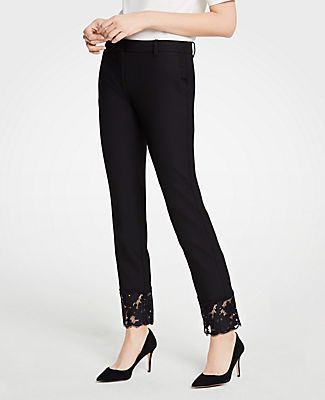 Ann Taylor The Ankle Pant With Lace Hem | Ann Taylor (US)