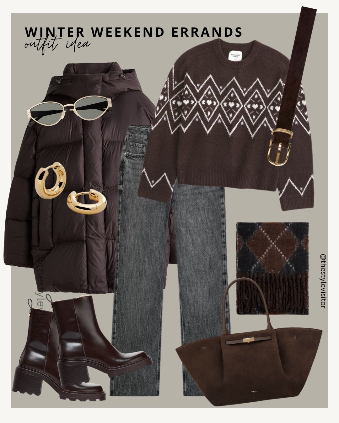 Winter weekend errands but make it elevated 🤎🧥 jumper, bag and coat are on sale depending in your region! The puffer coat is 20 % off for my H&M Uk gals. The boots are fur lined and are new arrivals ❄️☕

Like this post to save it to your favourite folder and come back later to shop.

winter outfit, winter weekend look, cosy knitwear, brown boots, grey jeans, winter puffer coat, fair isle sweater, tote bag, suede bag, winter accessories, argyle scarf, cold weather style, everyday outfit, casual winter outfit, weekend style, neutral outfit, chic winter look, comfy winter outfit, street style winter, capsule wardrobe winter

#LTKgrwm #LTKSeasonal #LTKWorkwear