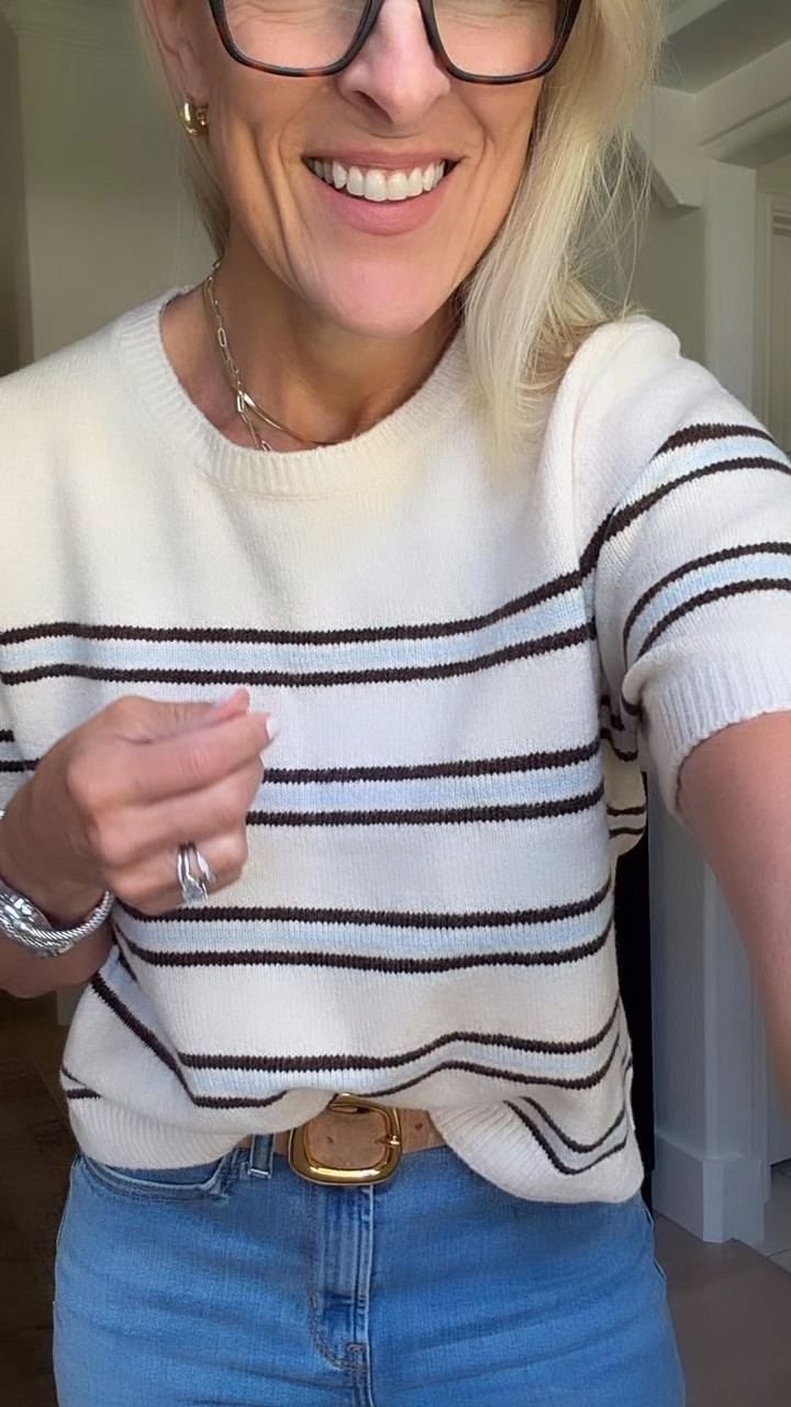 Short sleeve sweater striped 
@zsupplyclothing 

Wearing medium

#LTKgrwm #LTKootd #LTKOver40