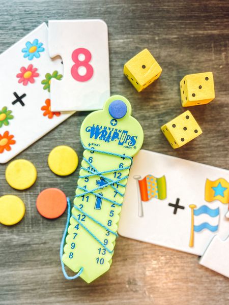 Math manipulatives I’ve been using with my preK and first grader lately: addition wrap-ups, addition & subtraction puzzles, foam dice, and magnetic counters. 
#homeschooling #learningresources

#LTKU #LTKkids #LTKfamily