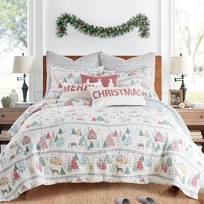 Levtex Home - Joulset Christmas Quilt Set - King/Cal King Holiday Quilt 106x92 and Two King Pillo... | Amazon (US)