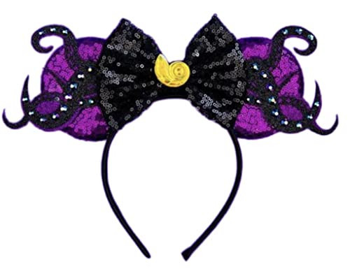 CLGIFT Mickey Ears Halloween, Mouse Ears Headband (Ursula, Medium, Flexible material, sequin, Hand Wash Only) | Amazon (US)