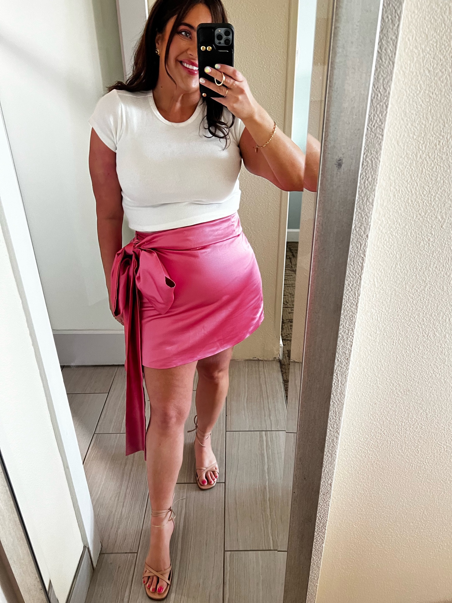 Okay so long story short on this Taylor Eras Tour x Lover outfit. I wanted pink for Lover and just wanted to feel really girly. 

I am obsessed with a very specific designer skirt like this (cough, Bernadette) and I ordered it and black and loved it! But the pink did not come in my size (or in a size above size 10) so I found someone on Ali express who made something similar and rush ordered it. 

A few notes : in the order before you submit you can add your waist and length measurements. I went with 18 inches and my waist size. It’s custom made! Also request that the bow not be sewn tied but that you just want as fabric belt. I didn’t do this and I undid the sewn bow and then redid it myself. Can custom order many colors (swatches shown) and any size. Please note - it is not actually taffeta. I used PayPal to pay and the store was very responsive and helpful. 75 day return policy as well. 

Matched it up with a ribbed white tee, my always go-to Margaux sandals, and some Montserrat earrings. I was comfortable, had something I didn’t see on anyone else, but I felt so feminine and fun. Not to mention, the skirt was custom made for less than $40. 

If the link stops working try “New Arrival Fuchsia Mini Skirt Women Fashion Taffeta Party Skirt with Bow Long Tail Cute Girl 2023 Summer Mini Skirts Handmade” or search shop "Amanda’s Dress Shop”

#midsizefashion #plussizeeratour #plussize #midsize #taylorswifterastour

#LTKunder50 #LTKcurves #LTKFestival