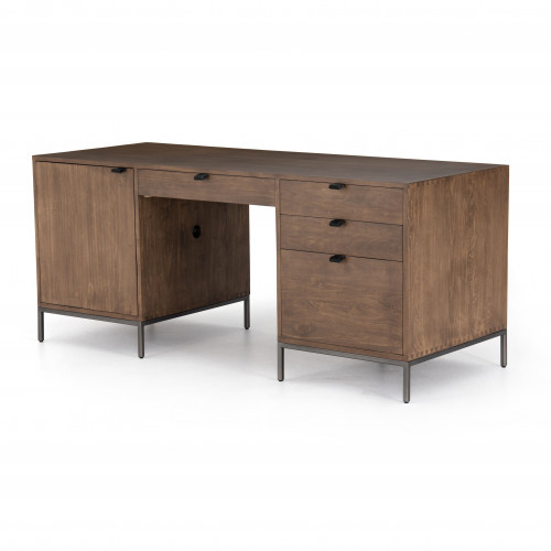 Four Hands Trey Executive Desk Auburn Poplar | Gracious Style