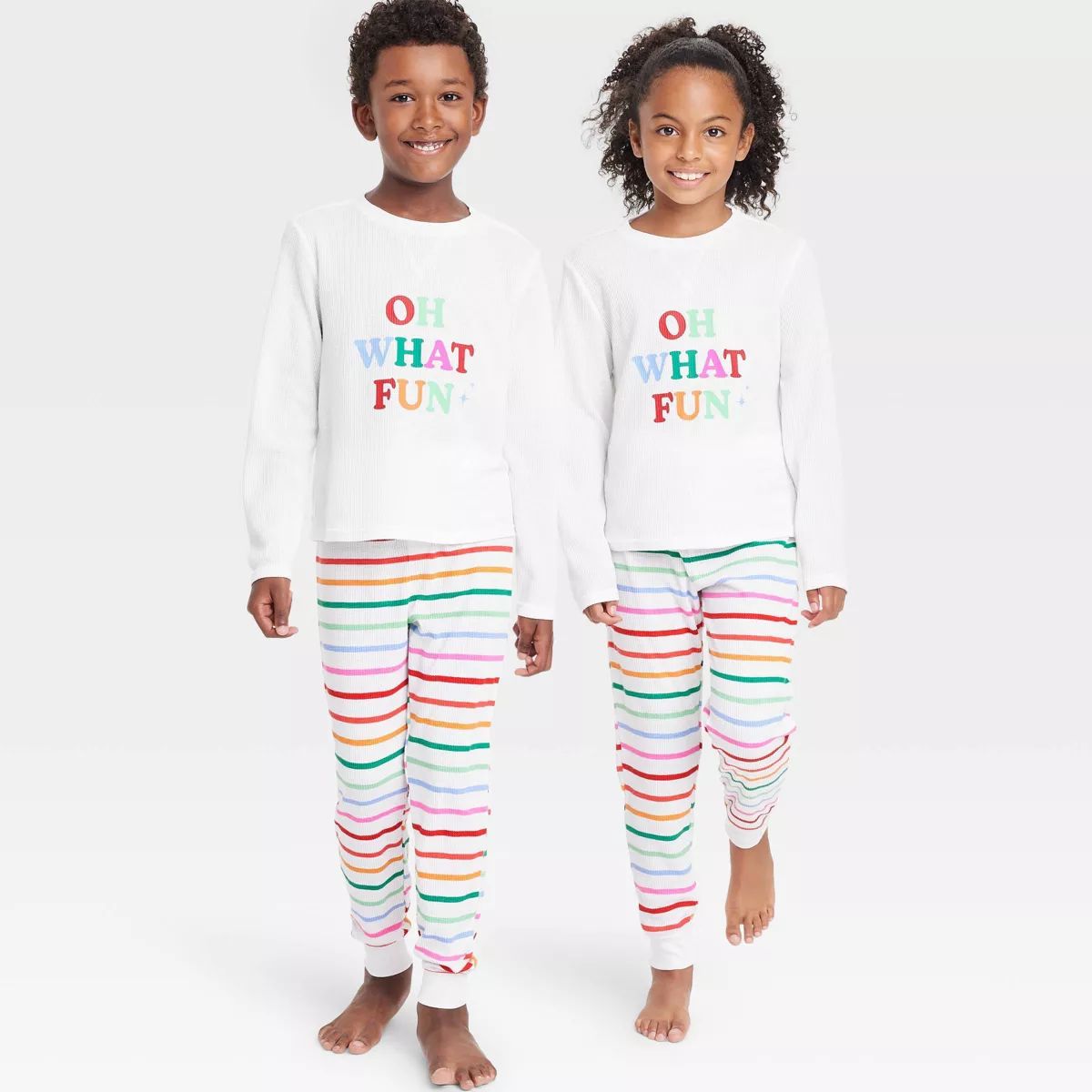 Kids' Striped Oh What Fun Matching Family Thermal Pajama Set - Wondershop™ | Target