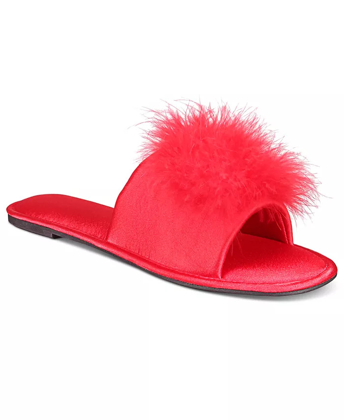 Women's Satin Pom Slide Boxed Slippers, Created for Macy's | Macy's Canada