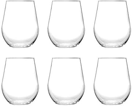 Stemless Unbreakable 20ounce Crystal Clear Acrylic Plastic Wine Glasses, Sets 6 - Dishwasher Safe... | Amazon (US)