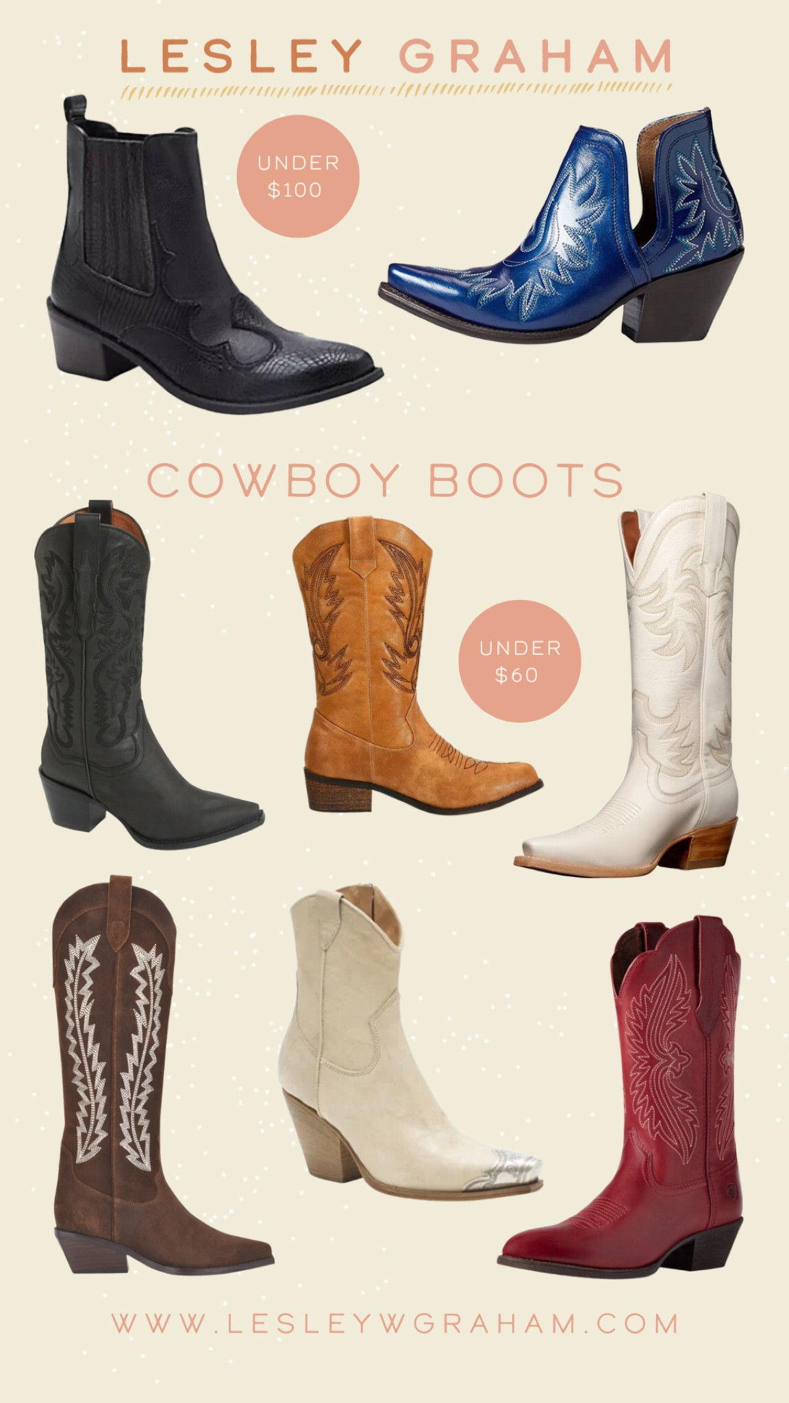 Cowboy boots for women. Coastal cowgirl. Cool cowboy boots. country music concert. boots. what to wear to a country concert. eras tour. 

#LTKshoecrush #LTKunder100